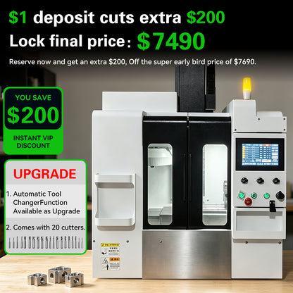 BSTY J8008 Industrial Desktop 4-Axis CNC Milling Machine for Metal — $1 Kickstarter Reservation