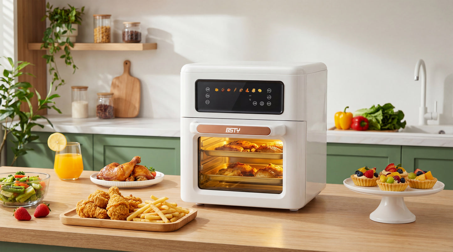 BSTY K1 Smart Air Fryer – 36L Large Capacity, Stainless Steel, No-Flipping Cooking